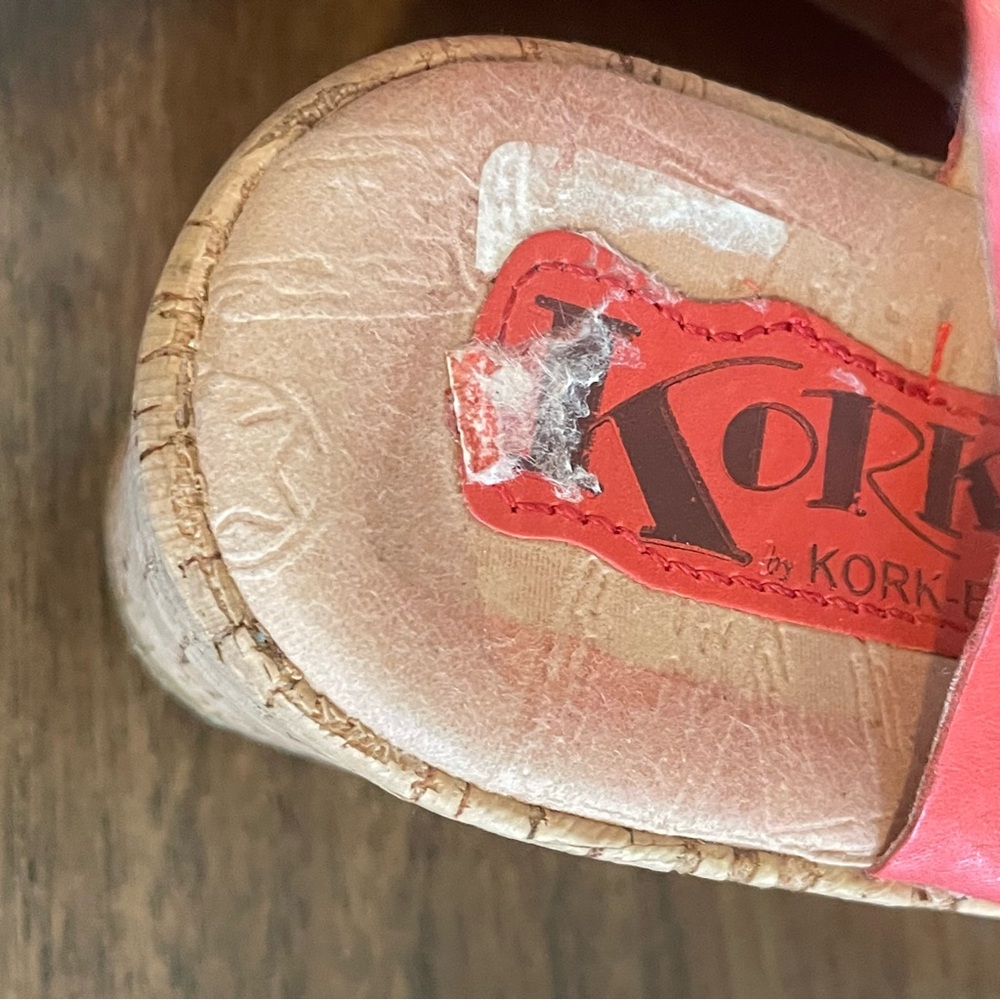 KORK-EASE Brenda Rose Open-Toe Kirk Wedged Sandals Open Toe Sz 8 READ - Picture 14 of 15